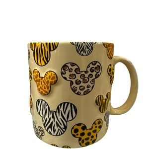 Disney Animal Print Mickey Mouse Mug - Yellow with leopard, zebra, giraffe print